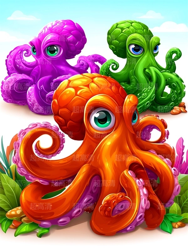 章鱼32海洋生物，海鲜美食