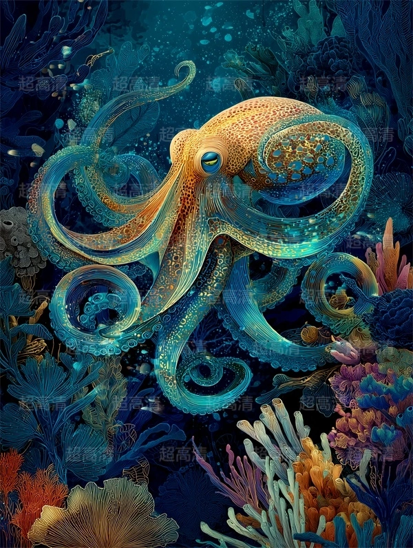 章鱼37海洋生物，海鲜美食