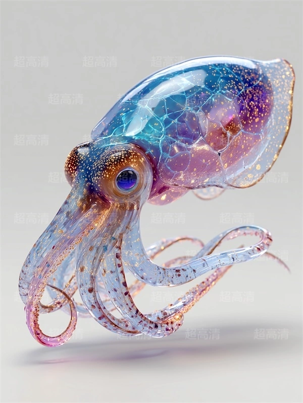 章鱼3海洋生物，海鲜美食