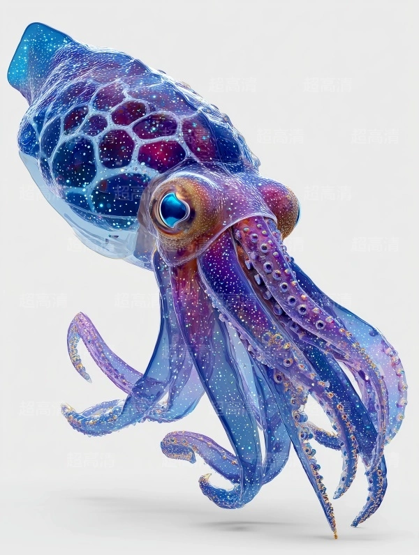 章鱼4海洋生物，海鲜美食