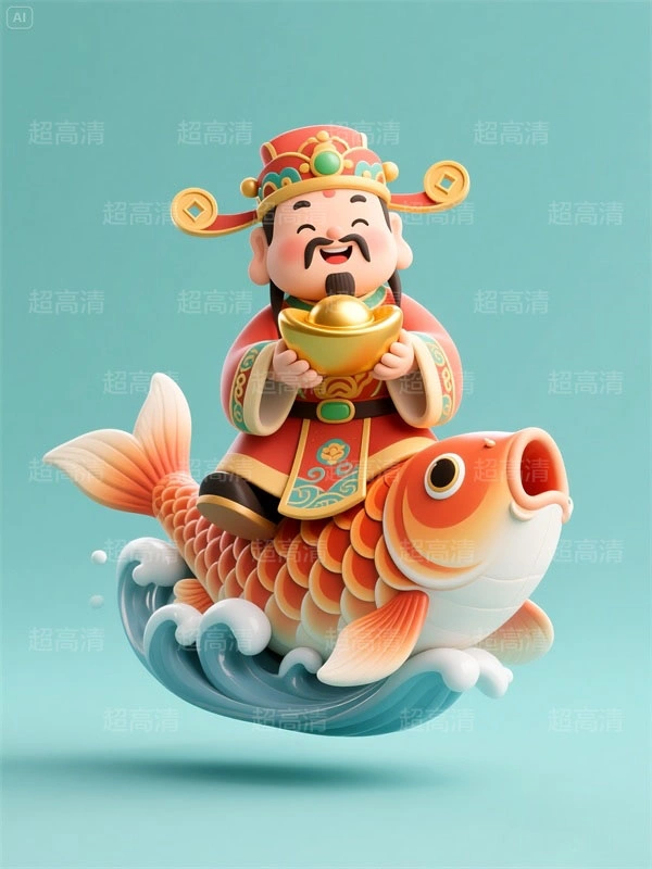 财神12 手机壳素材 印花素材 新年春节 五福临门 喜庆卡通图案 红包素材 元宝 国潮插画 五路财神 卡通财神
