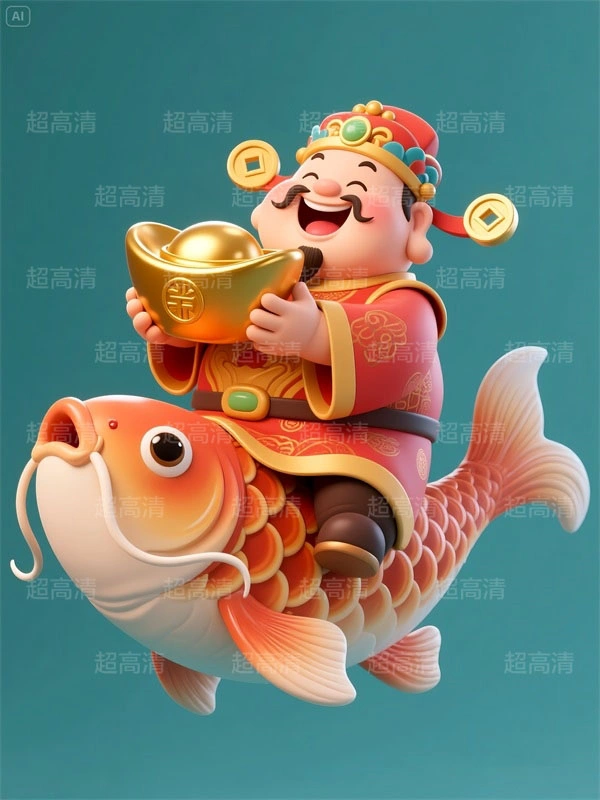 财神27 手机壳素材 印花素材 新年春节 五福临门 喜庆卡通图案 红包素材 元宝 国潮插画 五路财神 卡通财神