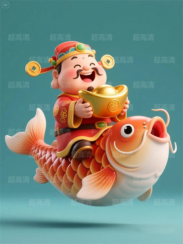 财神5 手机壳素材 印花素材 新年春节 五福临门 喜庆卡通图案 红包素材 元宝 国潮插画 五路财神 卡通财神