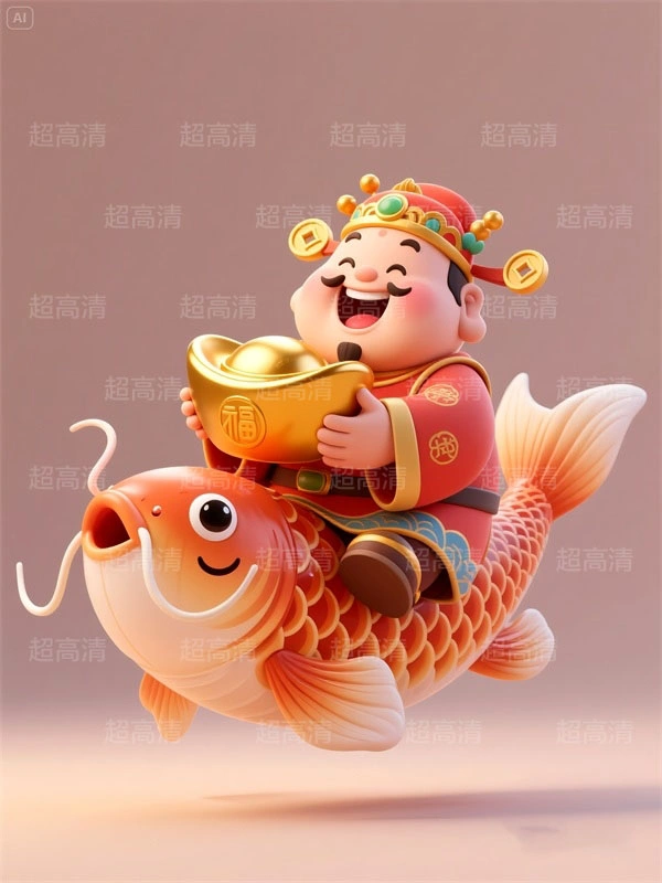 财神7 手机壳素材 印花素材 新年春节 五福临门 喜庆卡通图案 红包素材 元宝 国潮插画 五路财神 卡通财神